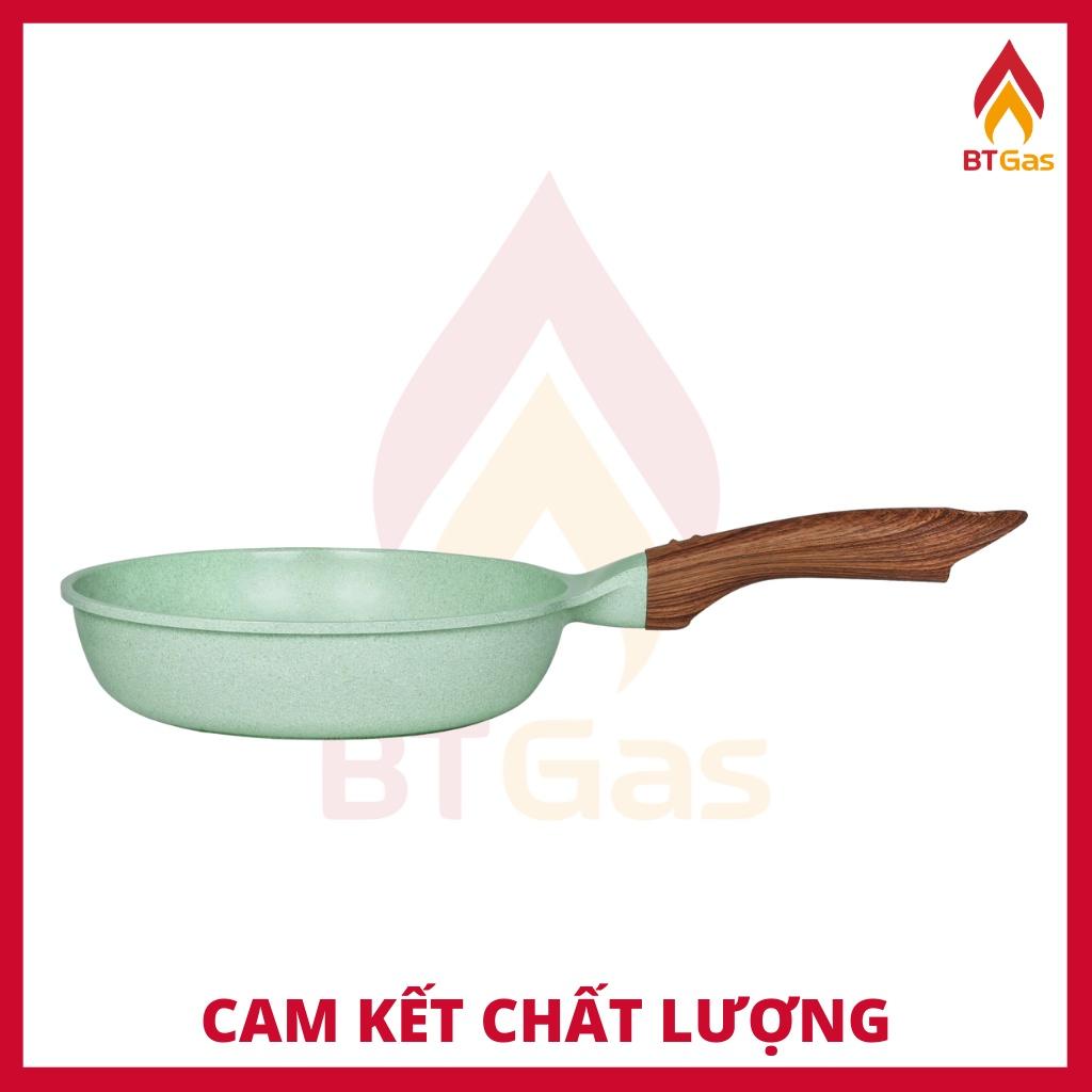 Chảo đúc đáy từ chống dính men đá ceramic xanh ngọc Green Cook GCP06 size 20-24-26-28 cm công nghệ Hàn Quốc