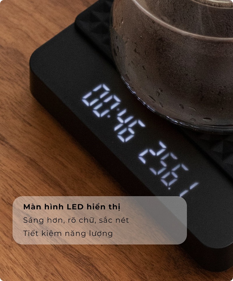 Cân điện tử GHOST 2 mặt cho pha chế cà phê đồ uống có đếm giờ CAFE DE KONA pin sạc