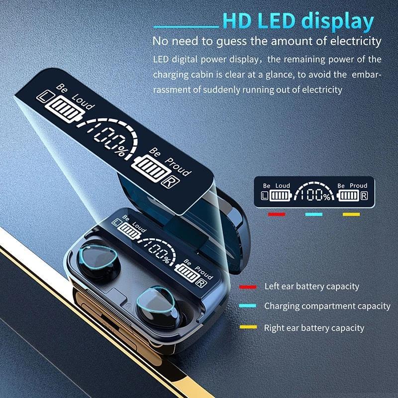 Tai Nghe Không Dây Bluetooth 5.1 Chống Thấm Nước Điều Khiển Cảm Ứng Tzzzl M10 TWS Kèm Hộp Sạc