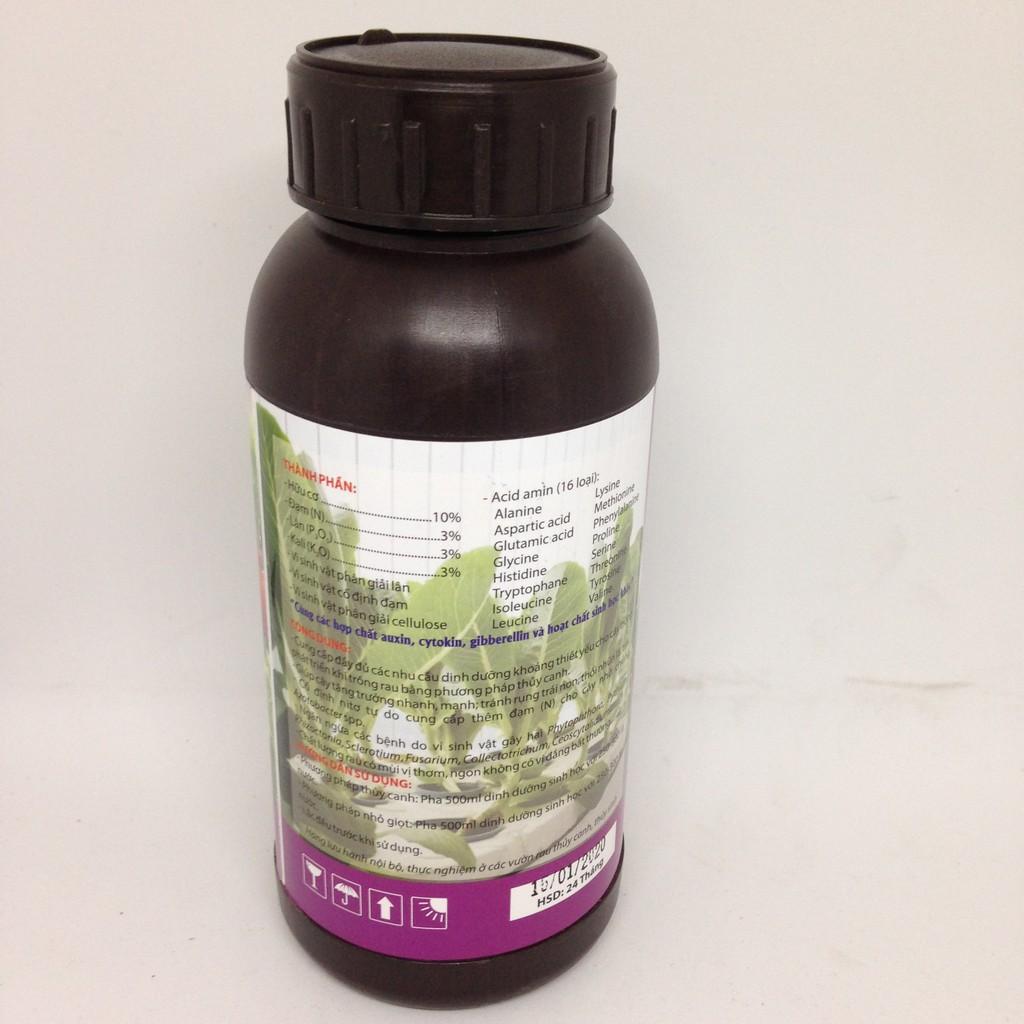 Chai 500ml Dịch trùn quế thuỷ phân chuyên dụng trồng rau thuỷ canh