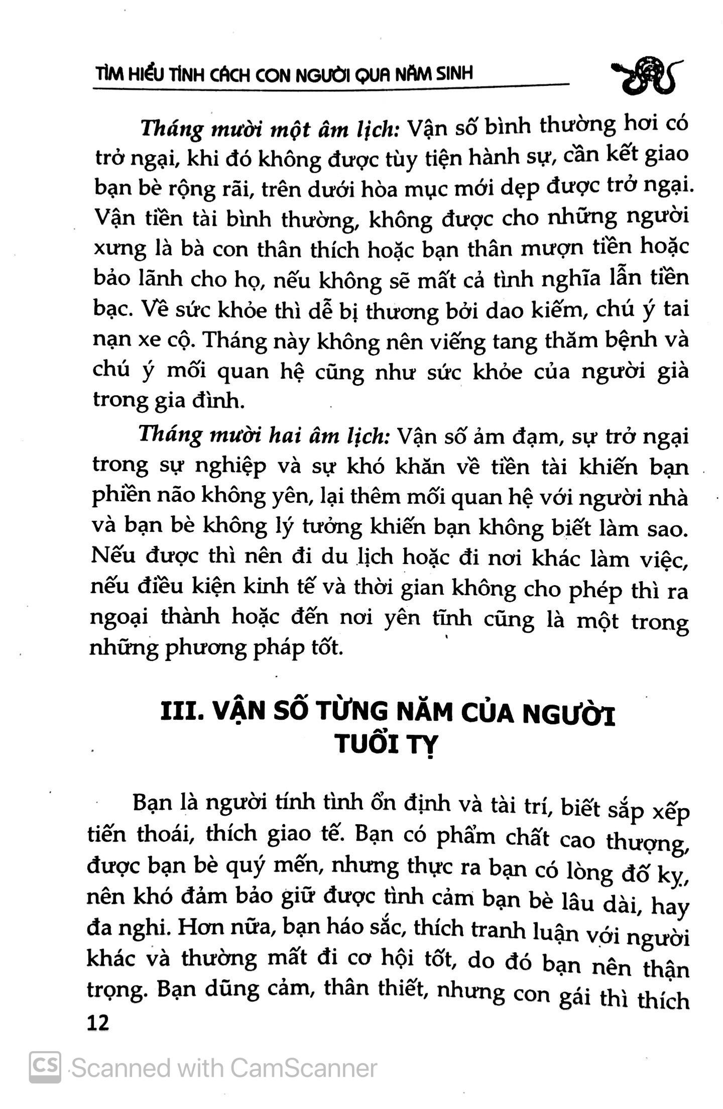 Sách Tìm Hiểu Tính Cách Con Người Qua Năm Sinh Tuổi Tỵ