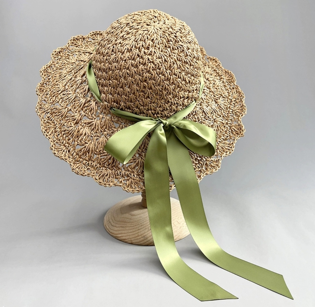 Mũ nón rộng vành đi biển du lịch dã ngoại chống nắng chất liệu cói thời trang Hàn Quốc dona25012102