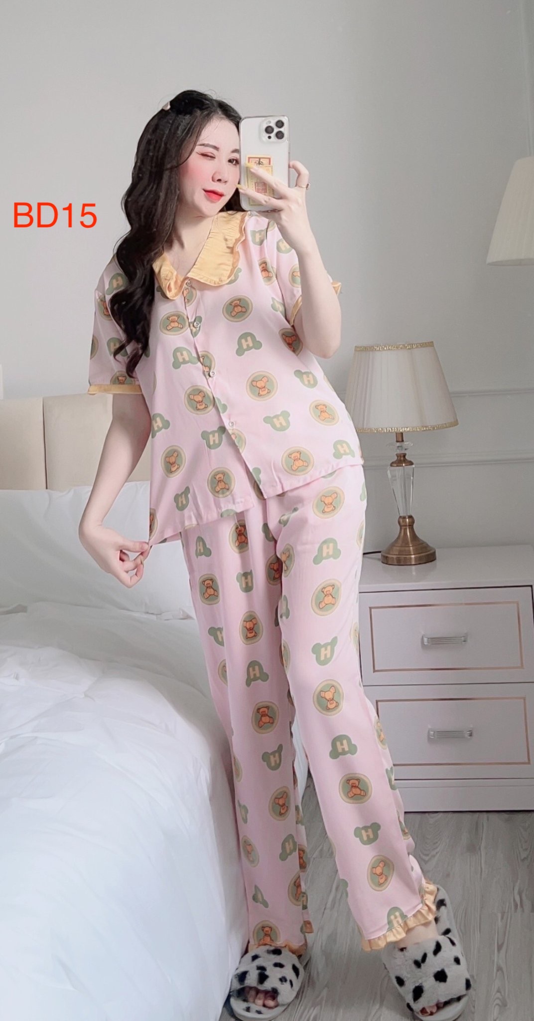 Bộ pijama lụa mango siêu sang, siêu mát, siêu mềm mịn, quyến rũ