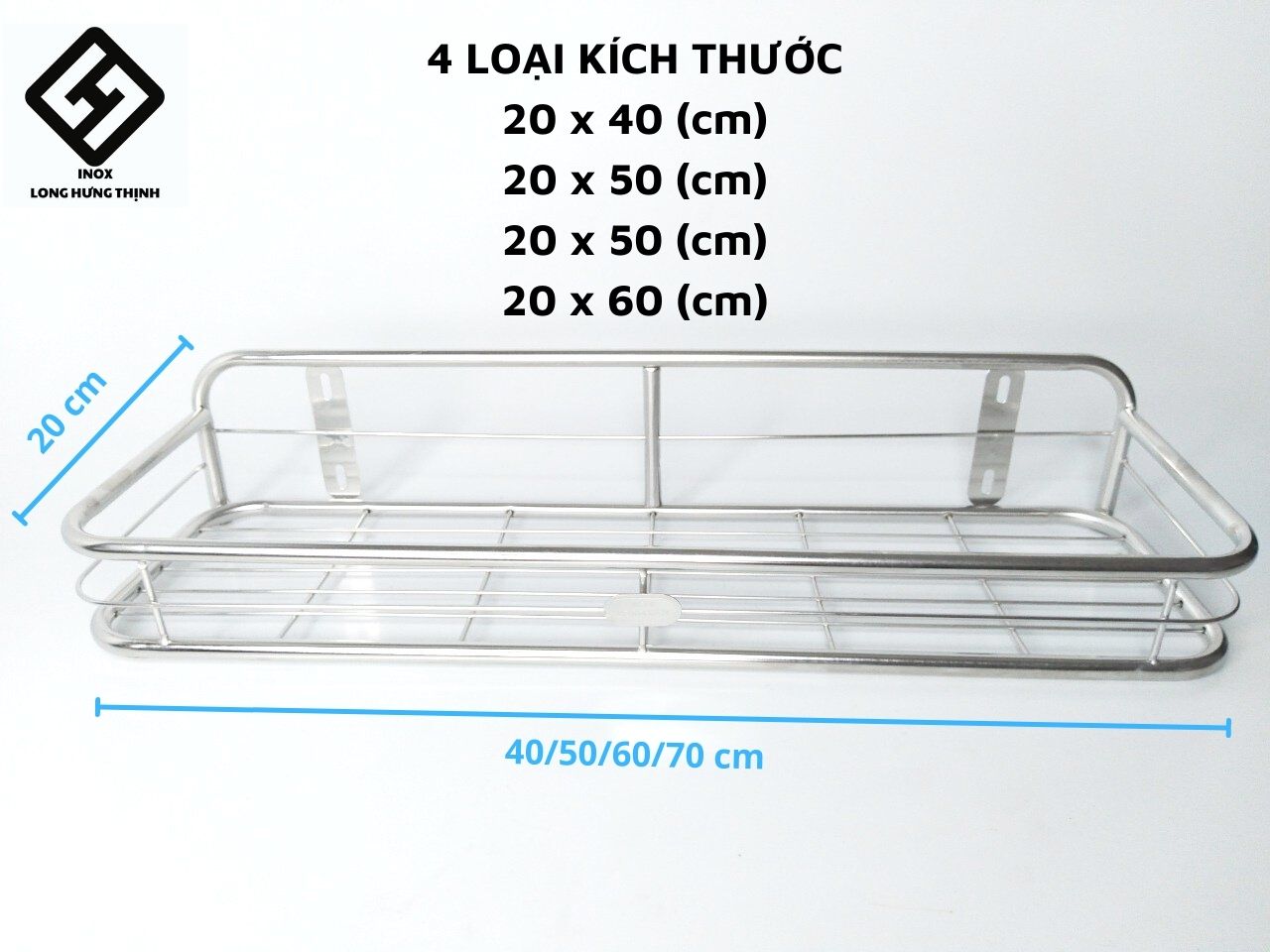 Kệ đựng gia vị nhà bếp INOX không gỉ sét, sáng bóng, kích thước nhỏ gọn, tiện lợi, nhiều size cm