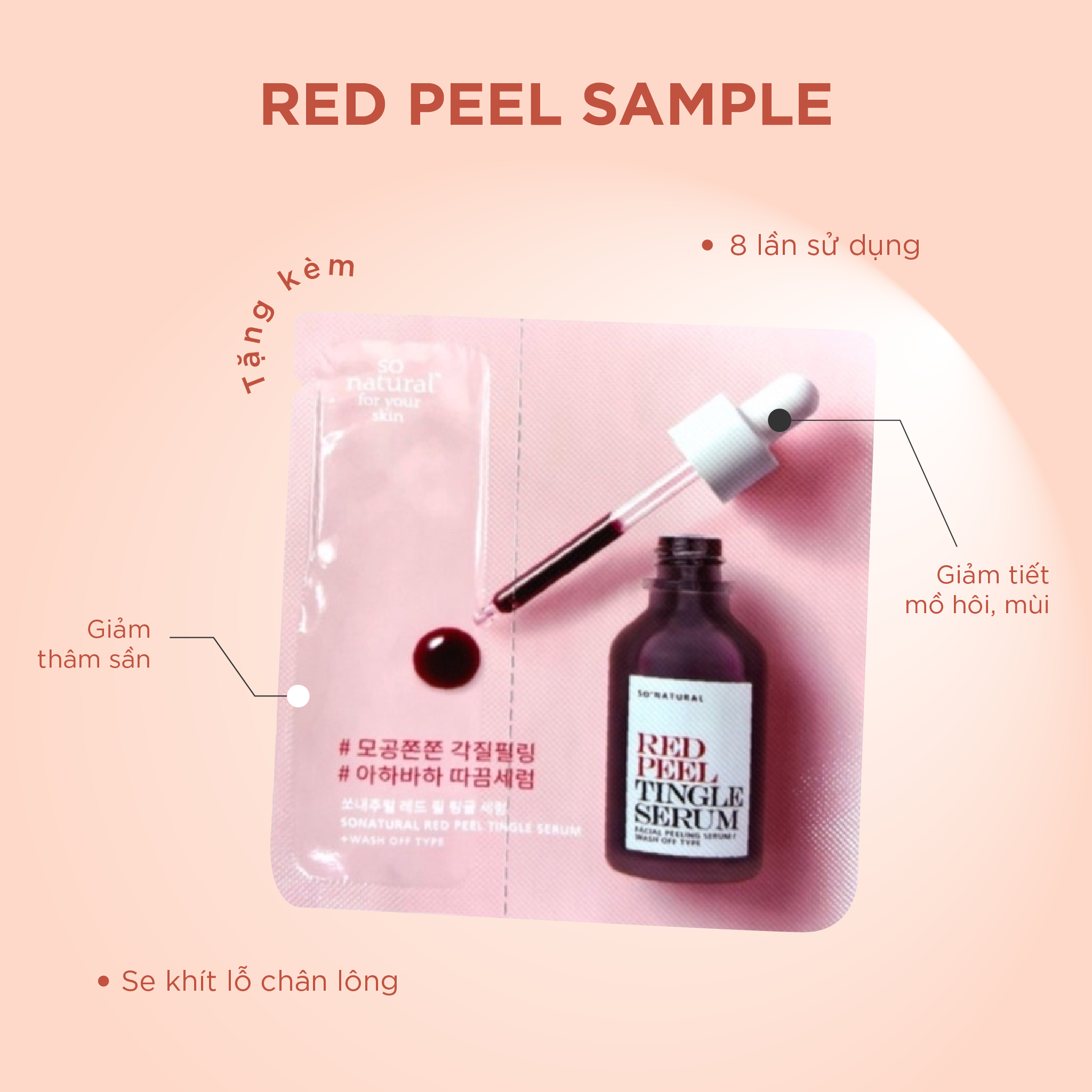 Tinh Chất Red Peel Tingle Serum Sample Dạng Gói So Natural (2,5ml)