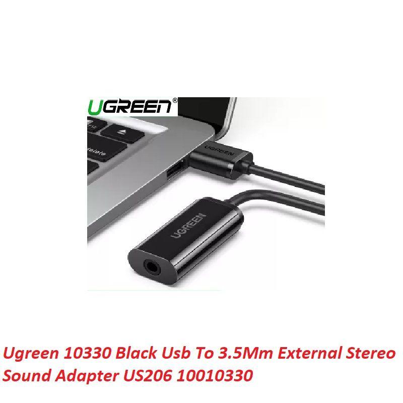 Ugreen UG10330US206TK Black Usb To 3.5Mm External Stereo Sound Adapter - HÀNG CHÍNH HÃNG