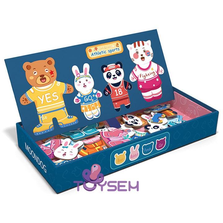 Đồ chơi trẻ em hộp ghép tranh nam châm gỗ - Bộ xếp hình kèm bảng vẽ cho bé tập học - Quà tặng sinh nhật cho bé