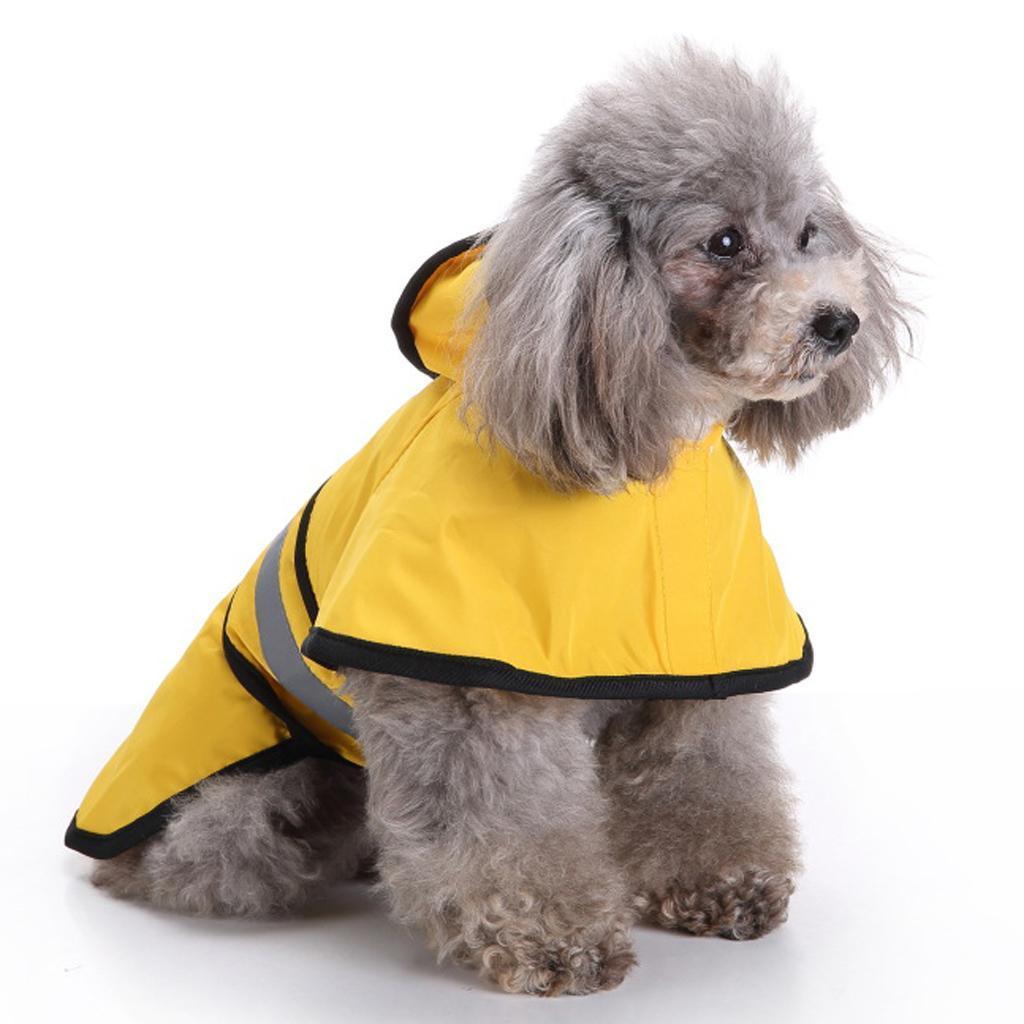 Dog Raincoat Raincoat Reflective Rain Rainwear Safety for Small Dog Yellow S