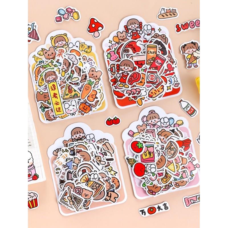 Gói sticker cô gái đồ ăn