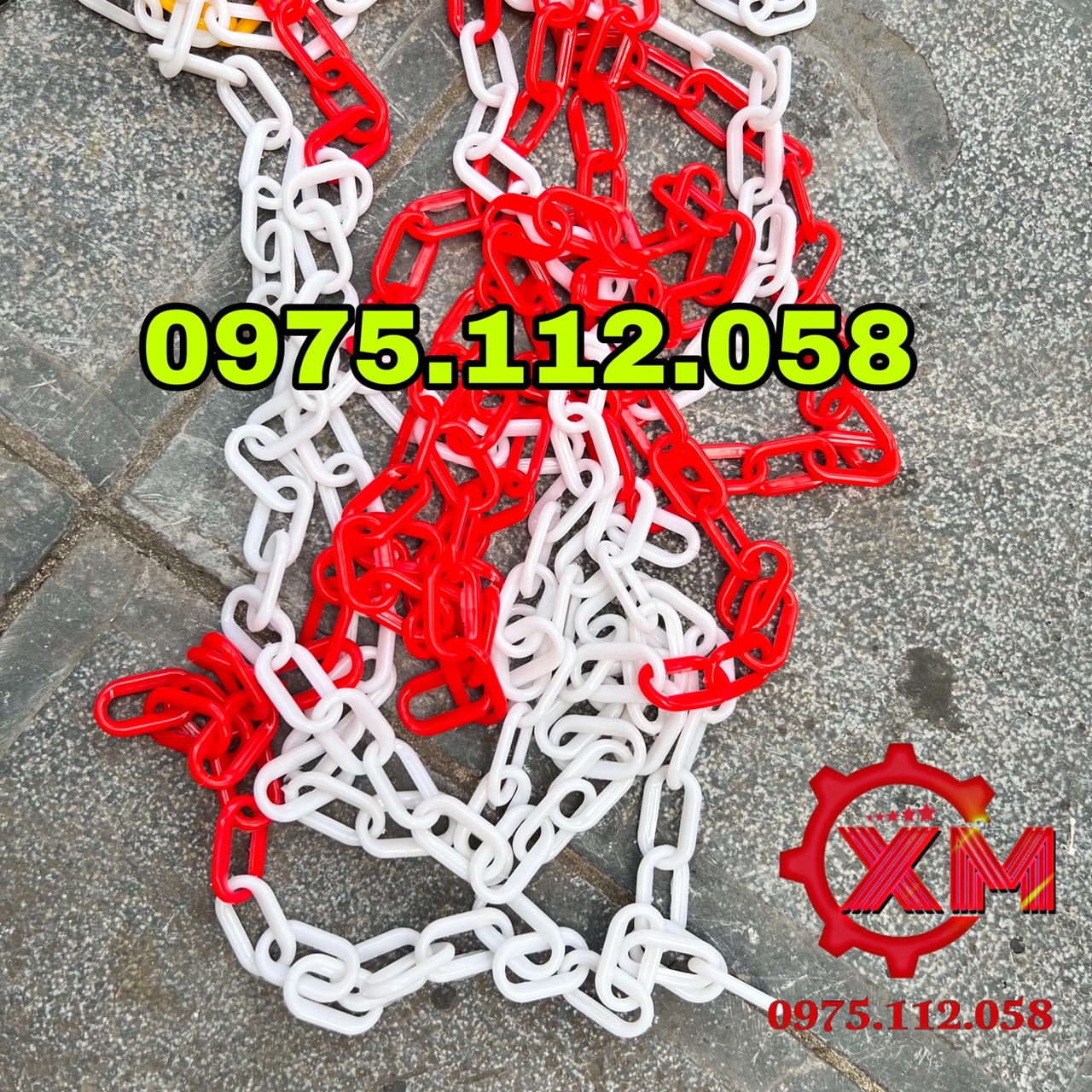Dây xích nhựa cảnh báo rào xích, phân làn - 25m