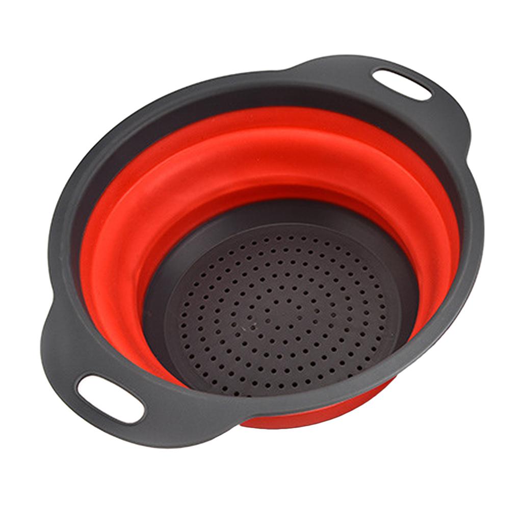 Folding Collapsible Plastic Colander Strainer Kitchen Fruit Filter Basket