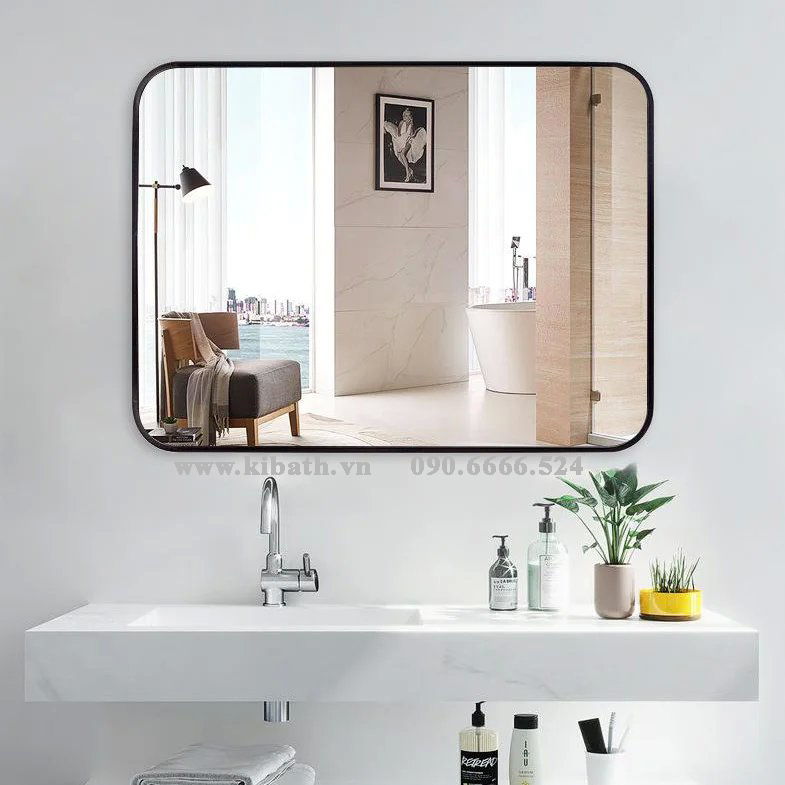 Gương Soi Kibath Chữ Nhât KT 60x80cm Khung Hợp Kim Nhôm KB-138.60x80