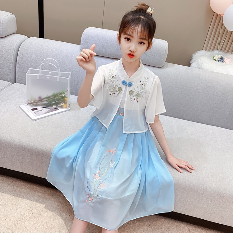 Đầm cách tân cổ trang bé gái gồm áo khoác từ 2 - 6 tuổi