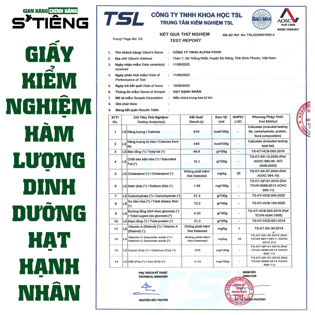 Hạt Hạnh Nhân Mỹ Mõng Vỏ Rang Bơ STIENG