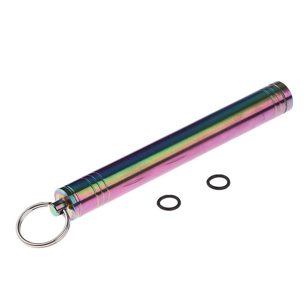 2pcs Titanium Keychain Toothpick Holder Pocket Tool, Waterproof Key Ring Case Bottle Container Organizer Box, Mini Tools