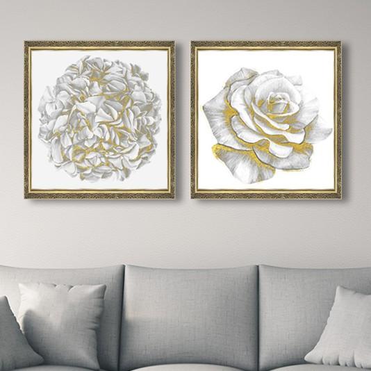 Tranh vải canvas treo tường trang trí - Tác phẩm hoa hồng bạc