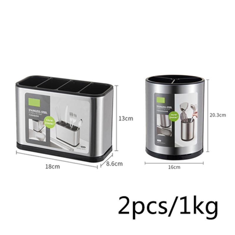 Nhà Bếp Thép Không Gỉ Hộp Bảo Quản Gia Dụng Nhà Bếp Lưu Trữ Đũa Lồng Thoát Nước Tổ Chức Đũa Có Giá Để Đồ