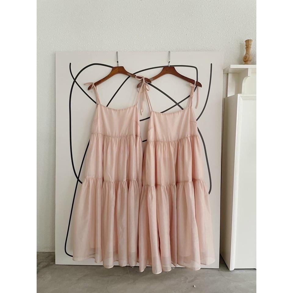 Đầm babydoll 2 dây suông rộng, Váy yếm babydoll hai dây Cao Cấp form rộng, nữ tính mát mẻ MiNhi