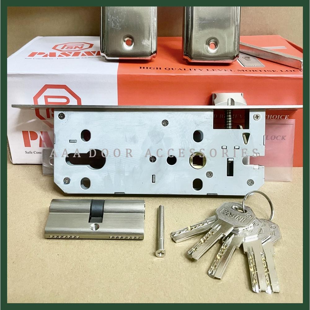 Khoá tay gạt cửa đi PASINI dùng cho cửa nhôm, sắt, gỗ đố 4x8 hệ 1000