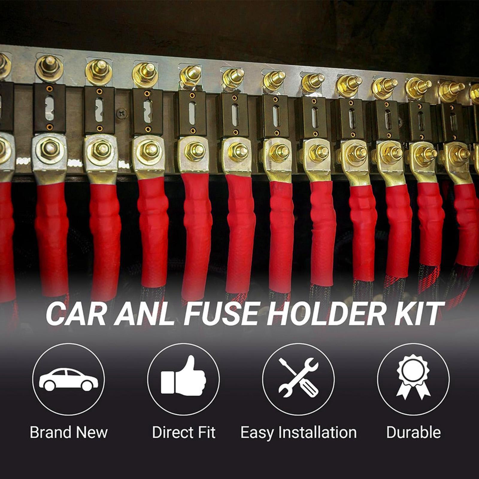 3Pcs Anl Fuse with Fuses Holders Boat Automotive Replacement Anl Fuse Holder
