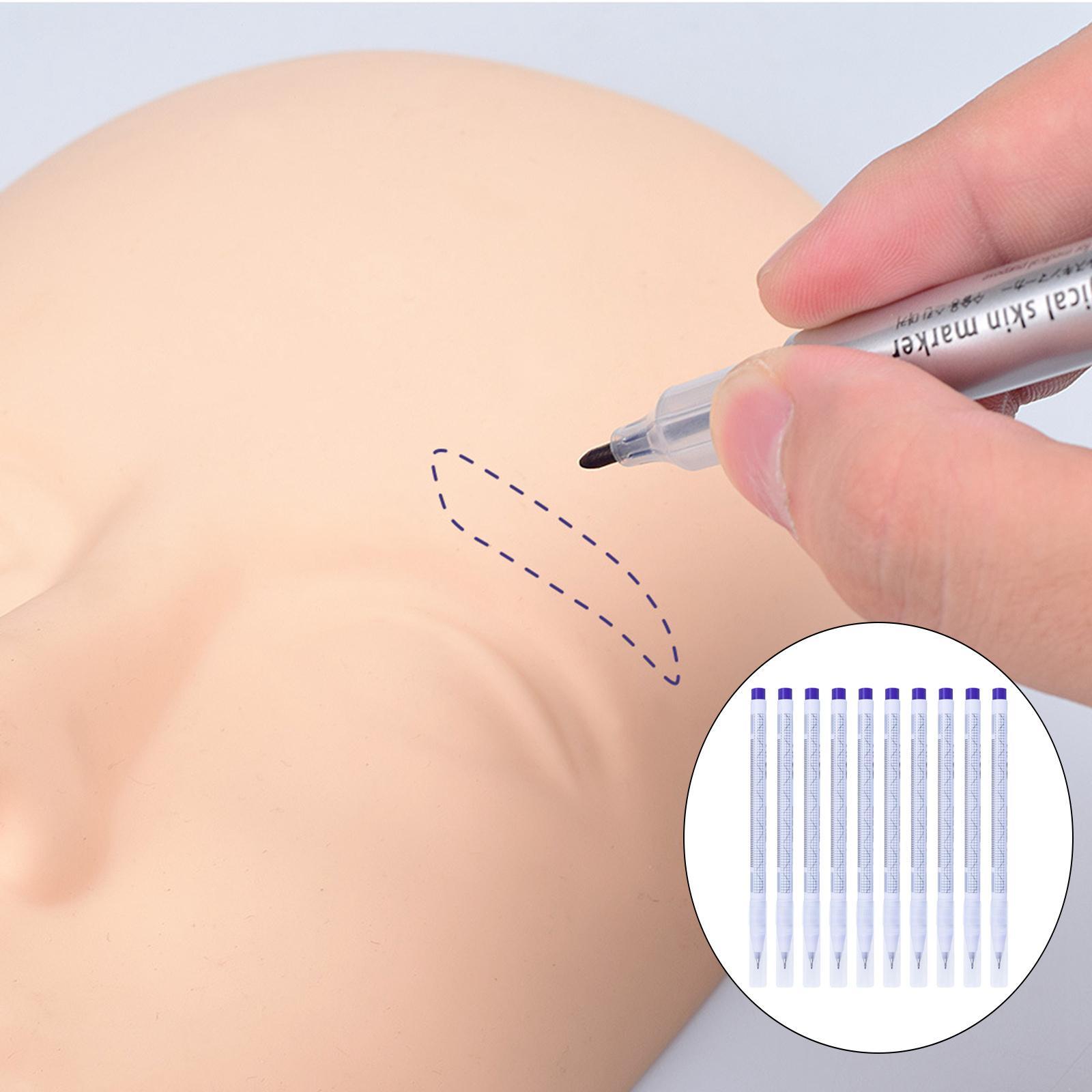 10x Skin Marker Pen with Paper Ruler for Skin Lips Single Head Pen