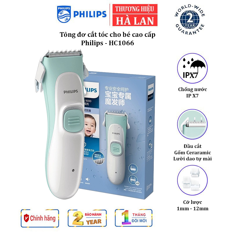 Tông đơ cắt tóc cho bé nhãn hiệu Philips lưỡi cắt ceramic cao cấp  HC1089/15