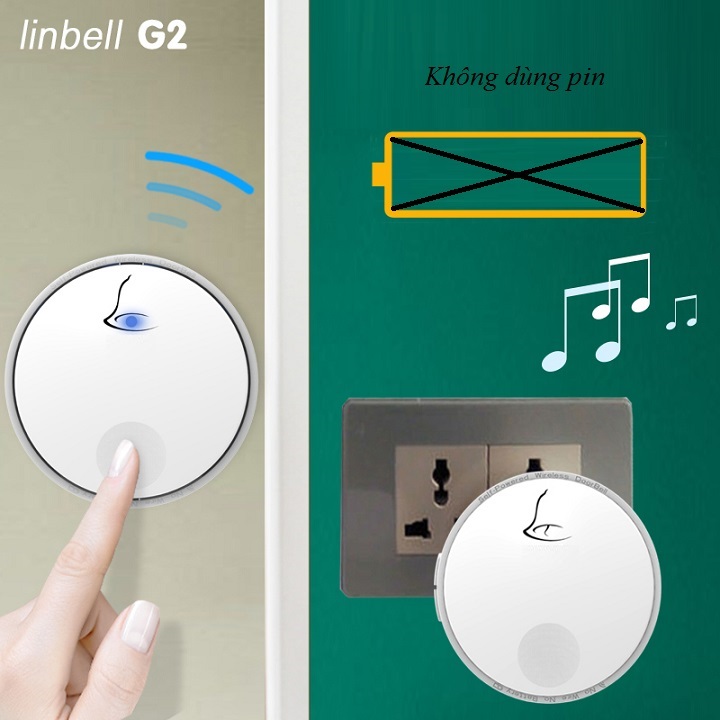 Chuông cửa báo khách không dây, không dùng pin cao cấp G2
