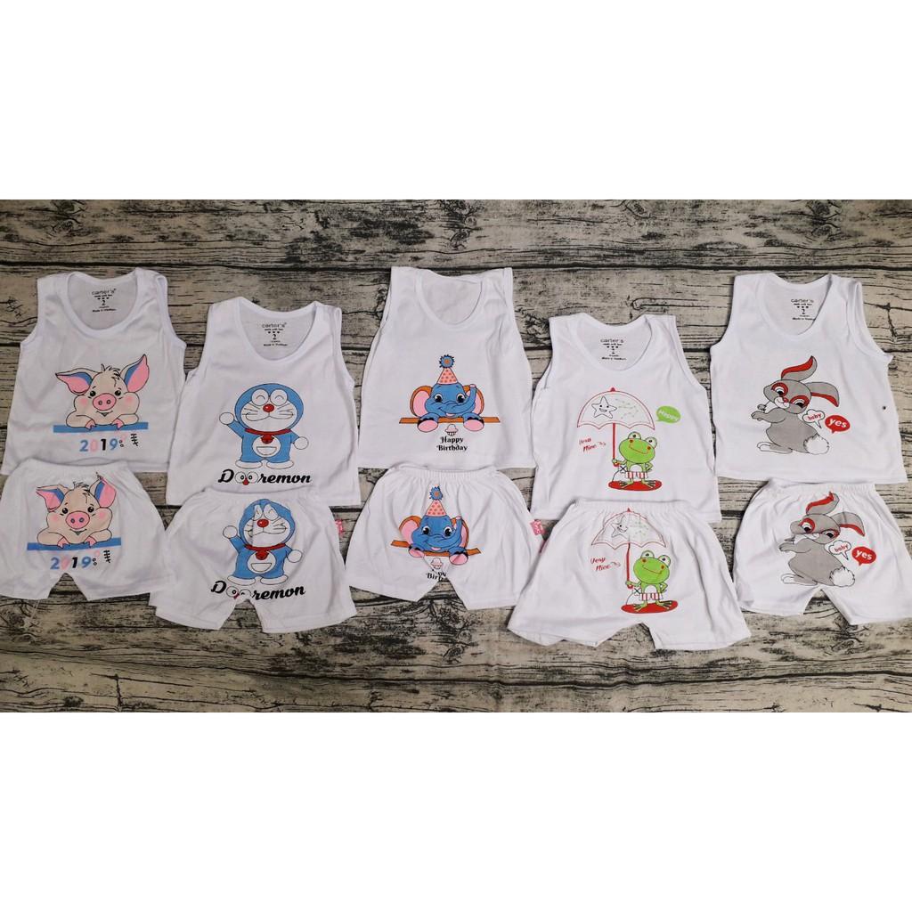 Set 5 Bộ quần áo sát nách cho bé mặc mùa hè - MS20