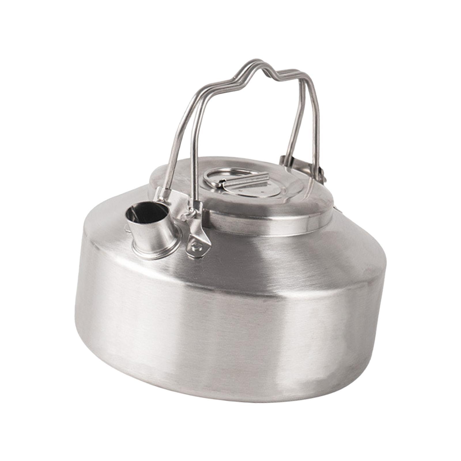 Camping Water Kettle Tea Kettle Small Double Handle for Boiling Water Portable Camp Tea Coffee Pot Water Boiler for Fishing Kitchen Barbecue