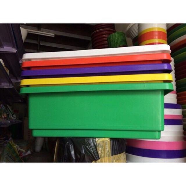 Combo 2 chậu chữ nhật trồng cây KT48x21x17cm