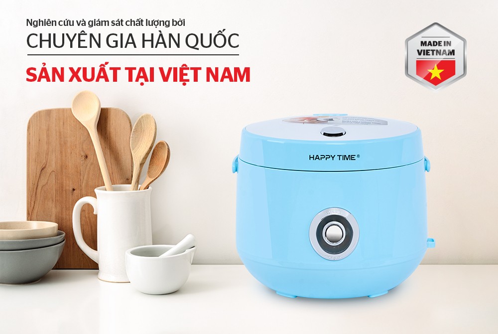 Nồi Cơm Điện Nắp Gài Happy Time Sunhouse HTD8522G (1.2 lít) - Xanh - Hàng chính hãng