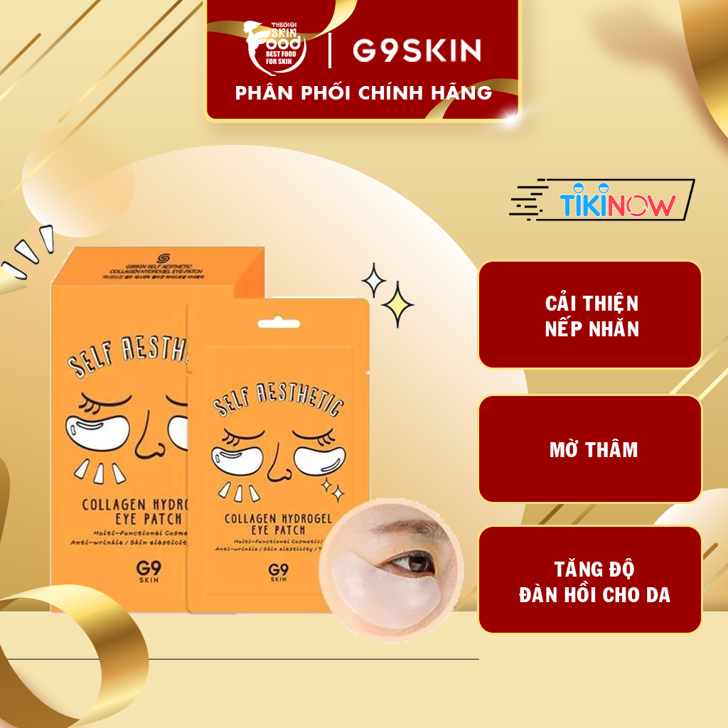 Mặt Nạ 2in1 Mờ Thâm, Cải Thiện Nếp Nhăn Vùng Mắt G9Skin Self Aesthetic Collagen Hydrogel Eye Patch 3g