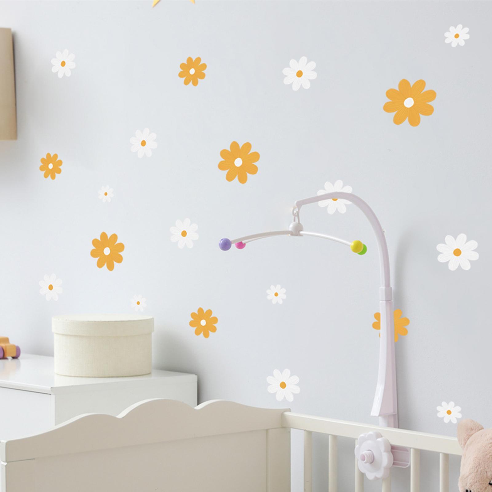 Daisy Floral Wall Stickers Boho Decorative for Sofa Backdrop Wall Art Decor