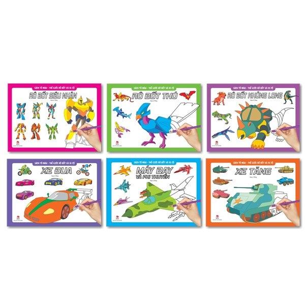 Bộ Sách Tô Màu – Thế Giới Rô Bốt Và Xe Cộ Bộ 6 Cuốn Tái Bản 2022