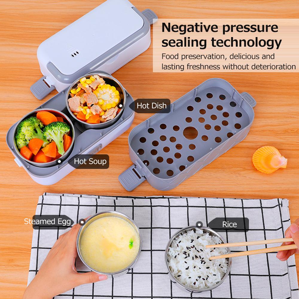 Electric Lunch Box Pluggable Heating Single/Double Layer Insulation Office Workers Portable Hot Vegetable Cooking Bento