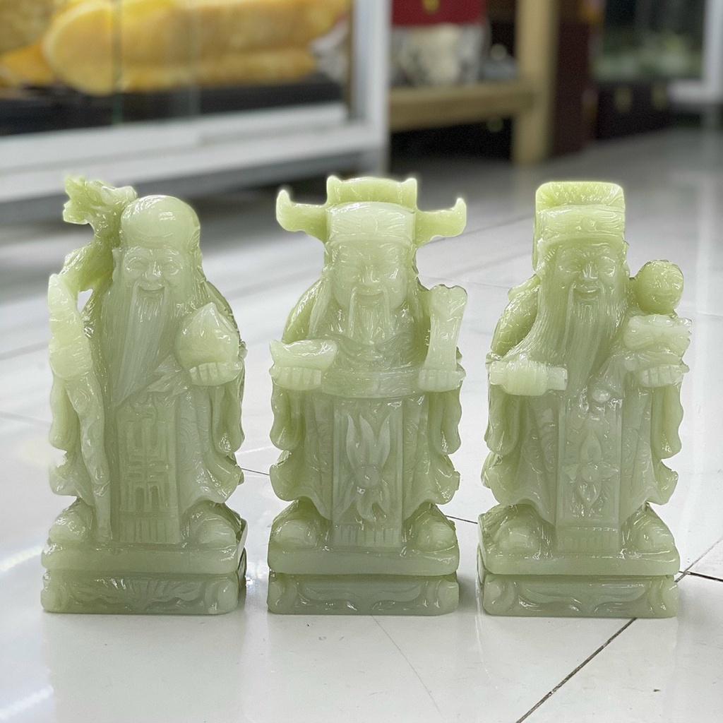 Bộ Tam Đa Phúc Lộc Thọ Đá Ngọc Hoàng Long, Đá Onyx Xanh - Cao 15cm & 20cm