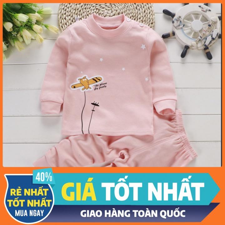 Bộ nỉ cho bé trai bé gái thu đông chất liệu cotton mềm mịn hình khủng long