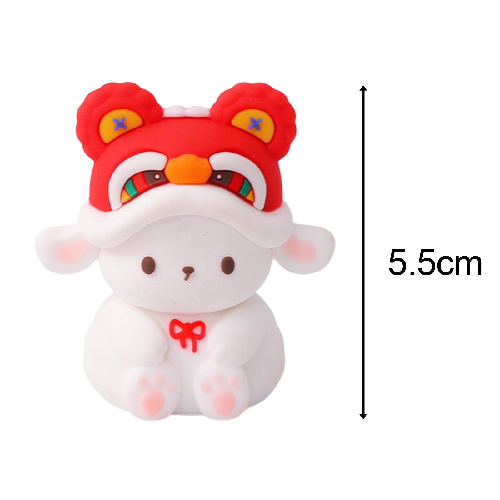 2 Rabbit Toy Funny Gift Soft Rubber Ornament Kids Toy for Cake Topper