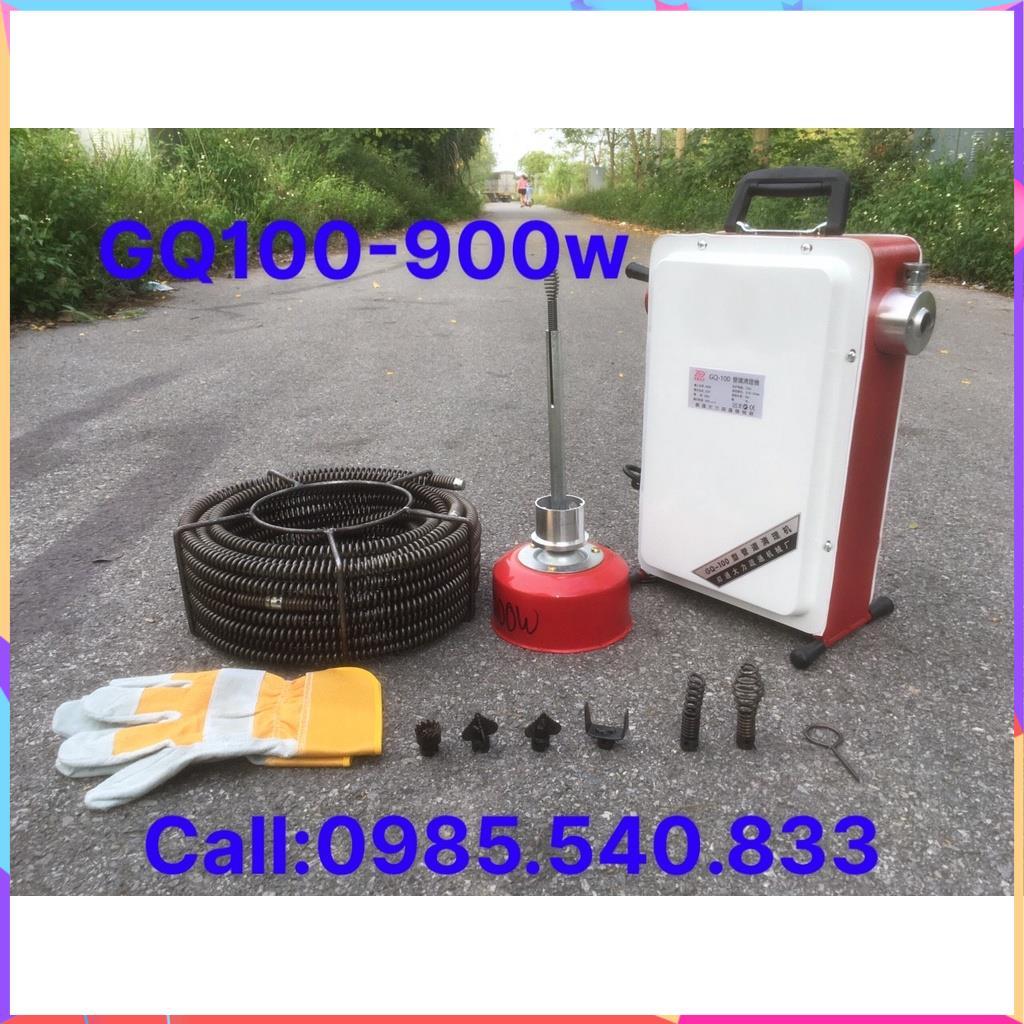 Máy thông tắc cống gia đình GQ100 -900w kèm 1 cuộn dây phi 16, 1 cuộn dây phi 8 và tặng kèm 1 gang tay