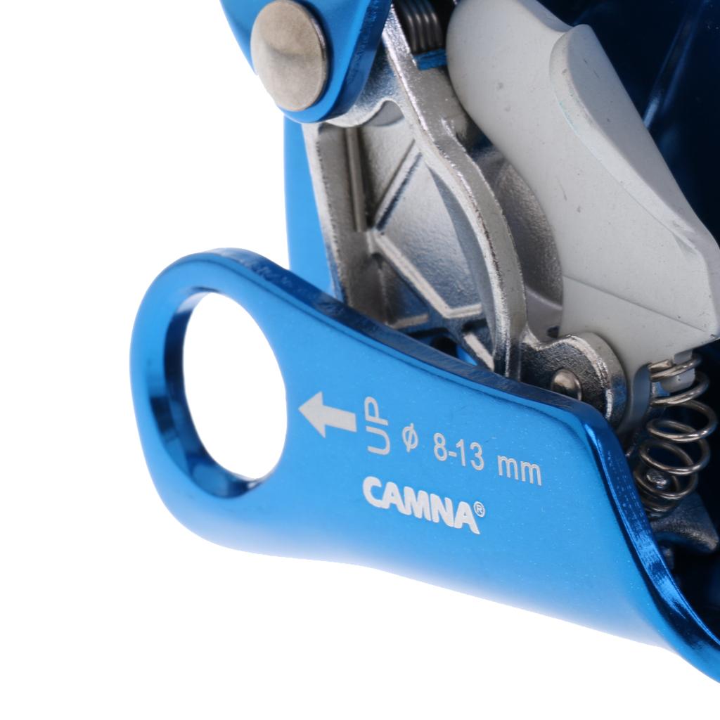 Rock Climbing Ascender for Right Hand with Auto Lock Carabiner (Blue)