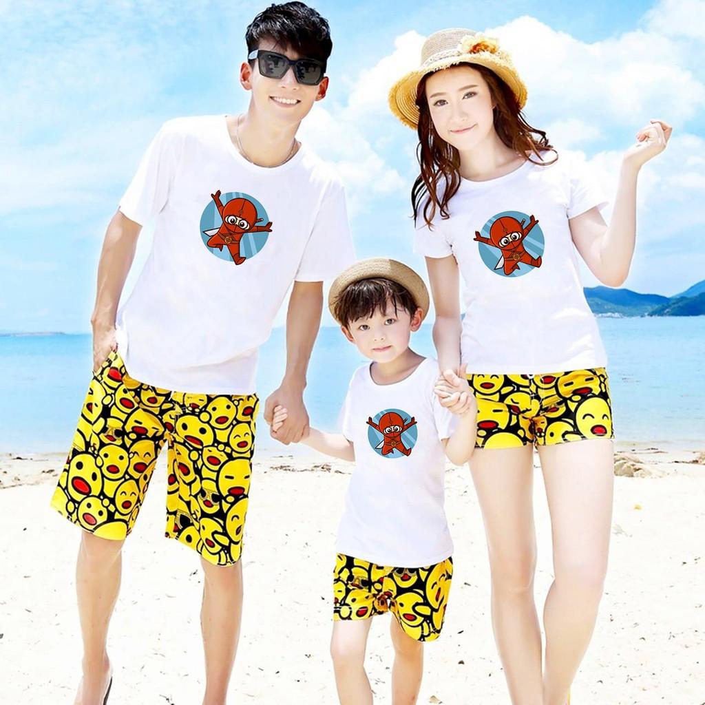 Áo thun gia đình đẹp in chibi siêu anh hùng dễ thương cao cấp