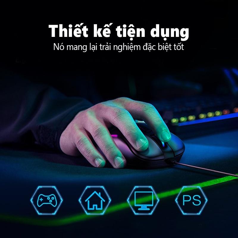 Chuột chơi game có dây ONIKUMA CW907 màu đen với đèn RGB [Hàng chính hãng]