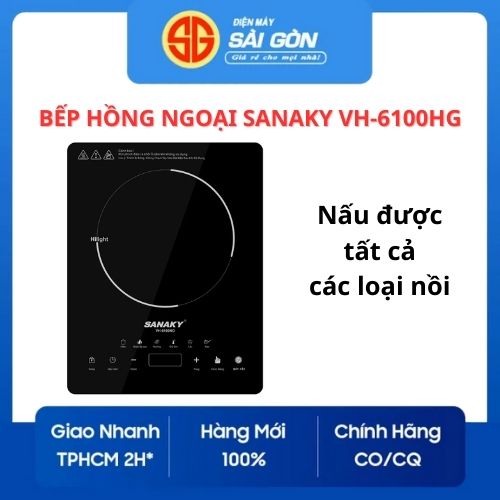 Bếp hồng ngoại đơn Sananky VH-6100HG 2000W tiện lợi [Hàng chính hãng ] - bảo hành 12 tháng