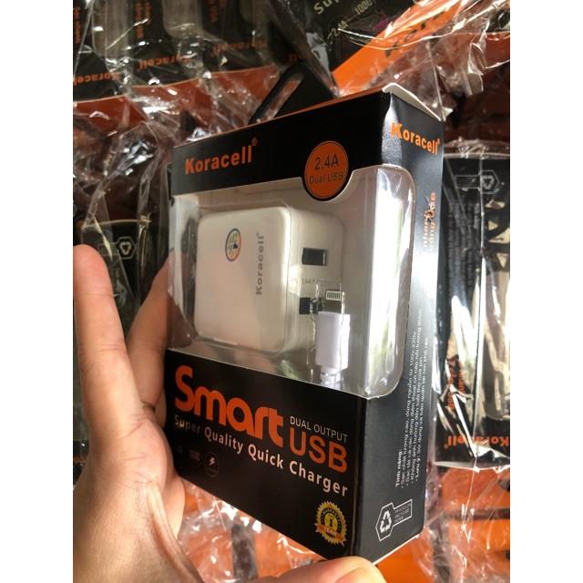 Bộ sạc Koracell 2.4A, Cáp IP 5/6/7