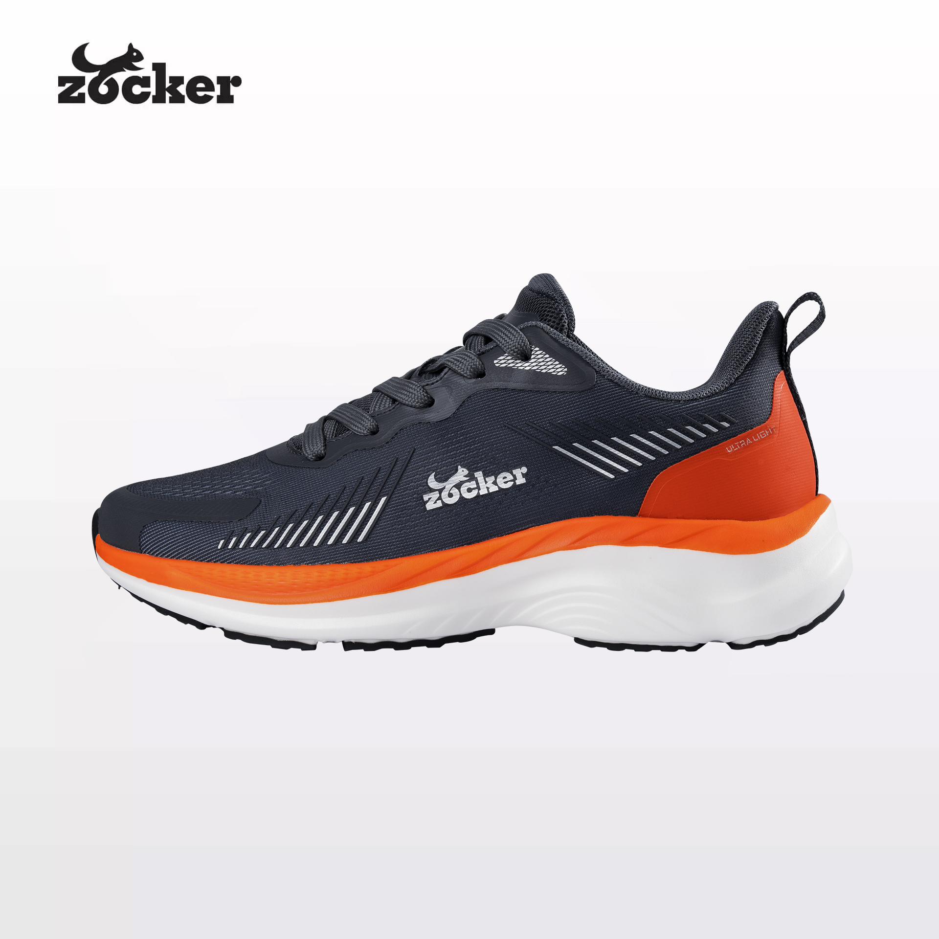 Giày chạy bộ Zocker ZCB ULTRA LIGHT Dark Gray, Siêu Nhẹ, Siêu Bền, Siêu Nảy, Tặng Kèm Tất Dệt Kim Cao Cấp