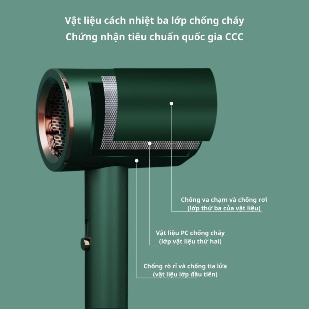 Máy sấy tóc 2 chiều nóng lạnh công suất lớn 2300W nhanh khô tóc, 3 chế độ sấy chăm sóc tóc chuẩn salon, tặng kèm mỏ vịt