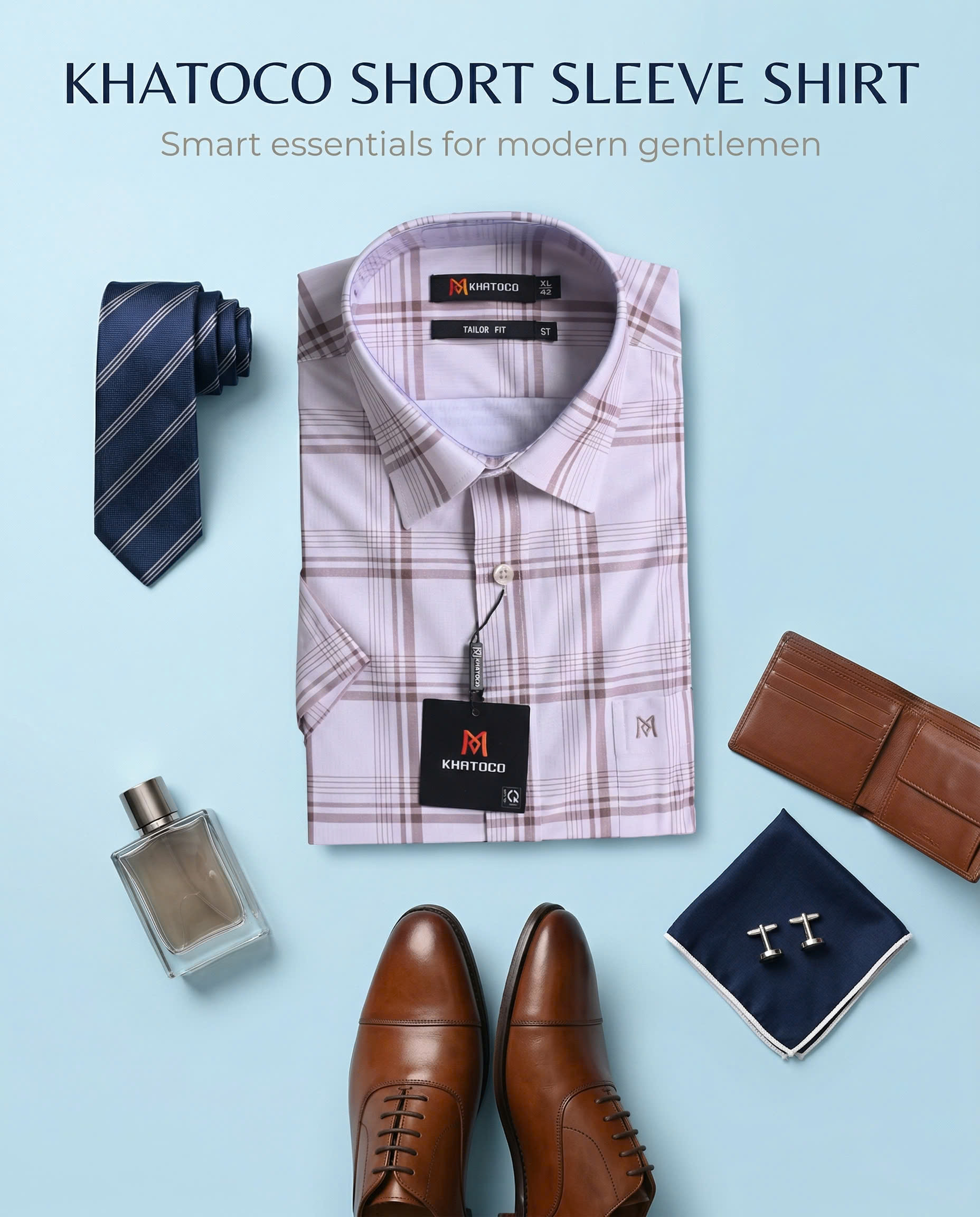 Áo sơ mi tay ngắn Khatoco (M-3XL)