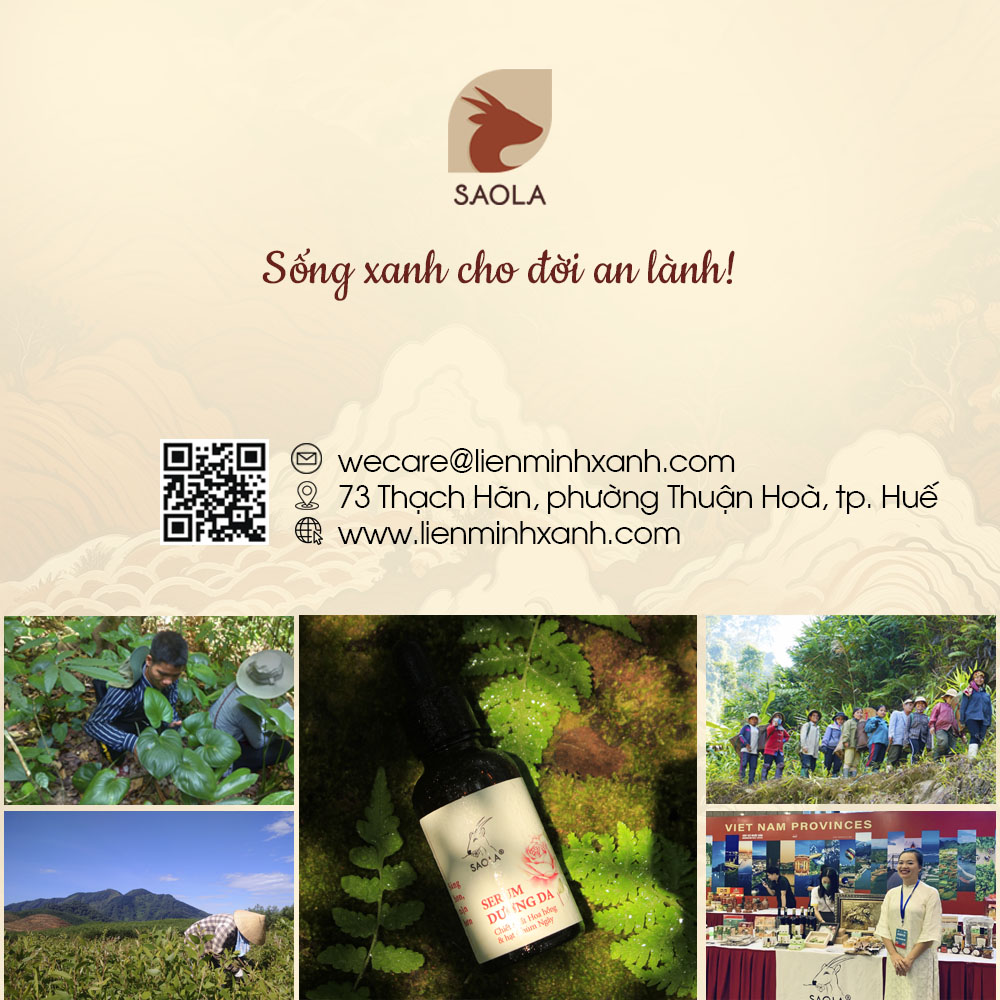 Serum dưỡng ẩm Saola, tinh chất hoa hồng, cấp ẩm, giảm thâm, sáng da, Mỹ Phẩm Thuần Chay, VEGAN,30ml