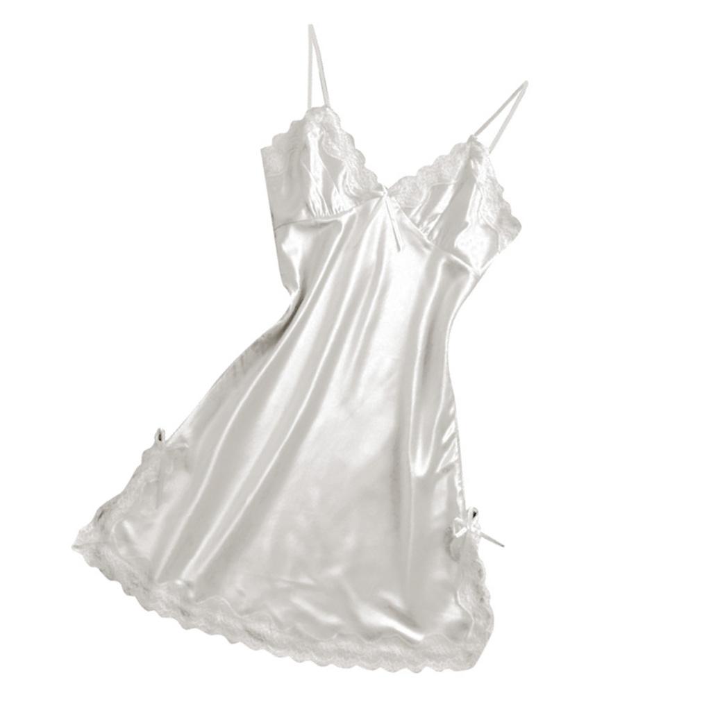Satin Nightdress For Women Sexy Lingerie Sleeveless Lace Nightdress Woman