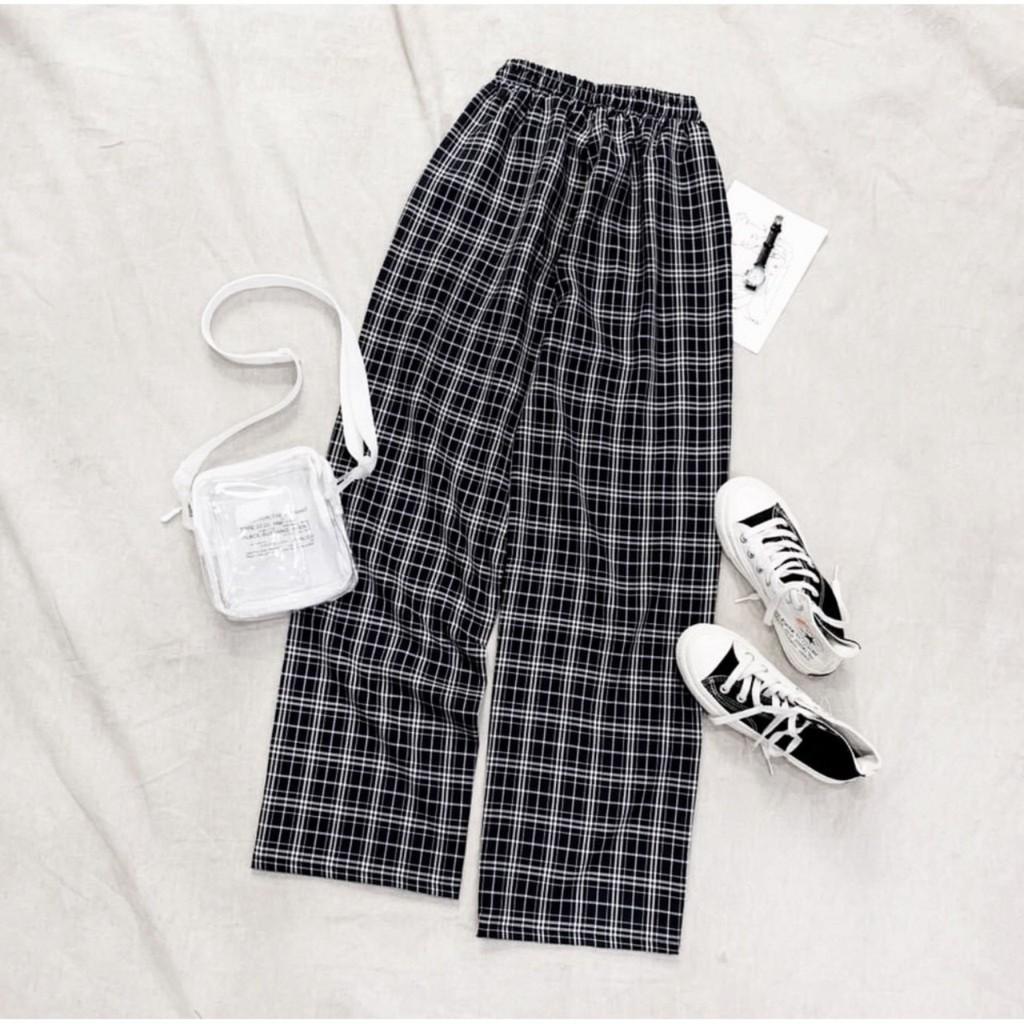 Quần CaRo Ống Rộng Ulzzang Unisex